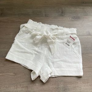 White Tie High Waisted Shorts